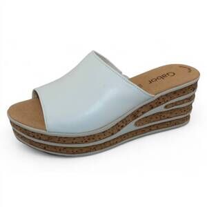 NEW GABOR women's cervo wedge heel in white